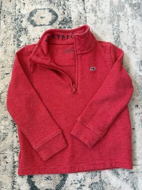Vineyard Vines Kids Coral-Red Quarter Zip Pullover